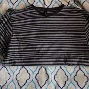 RVCA black and gray striped tee-shirt